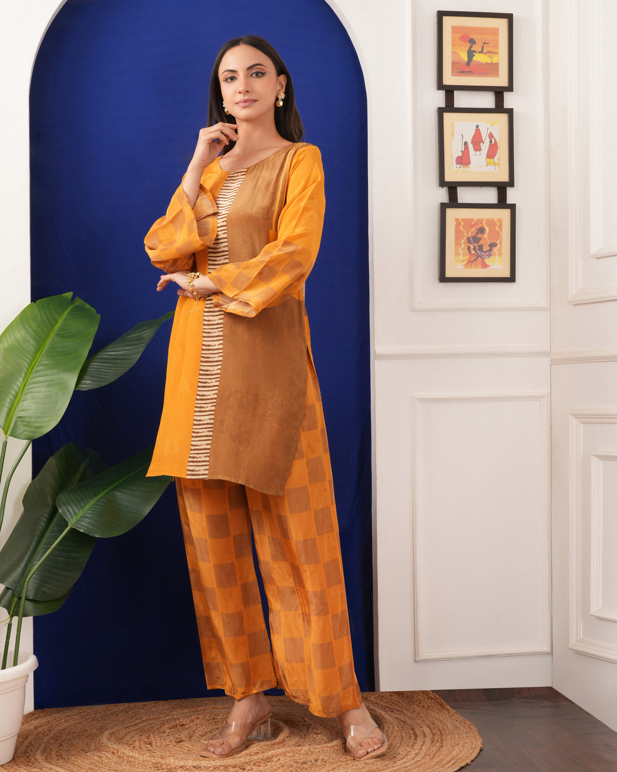 Orange Super Heena Look Cord Set For You
