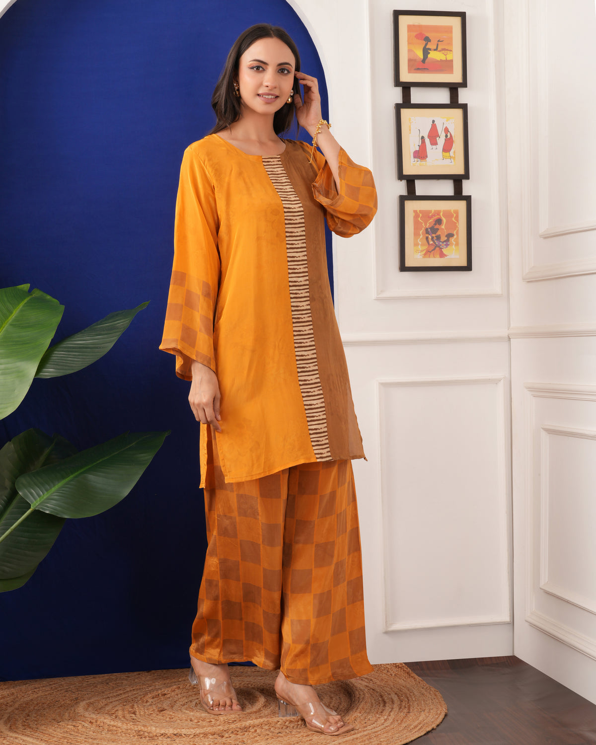 Orange Super Heena Look Cord Set For You