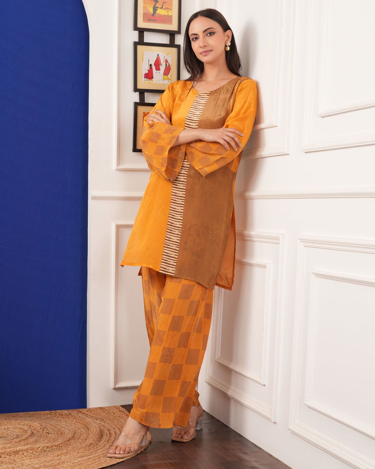 Orange Super Heena Look Cord Set For You